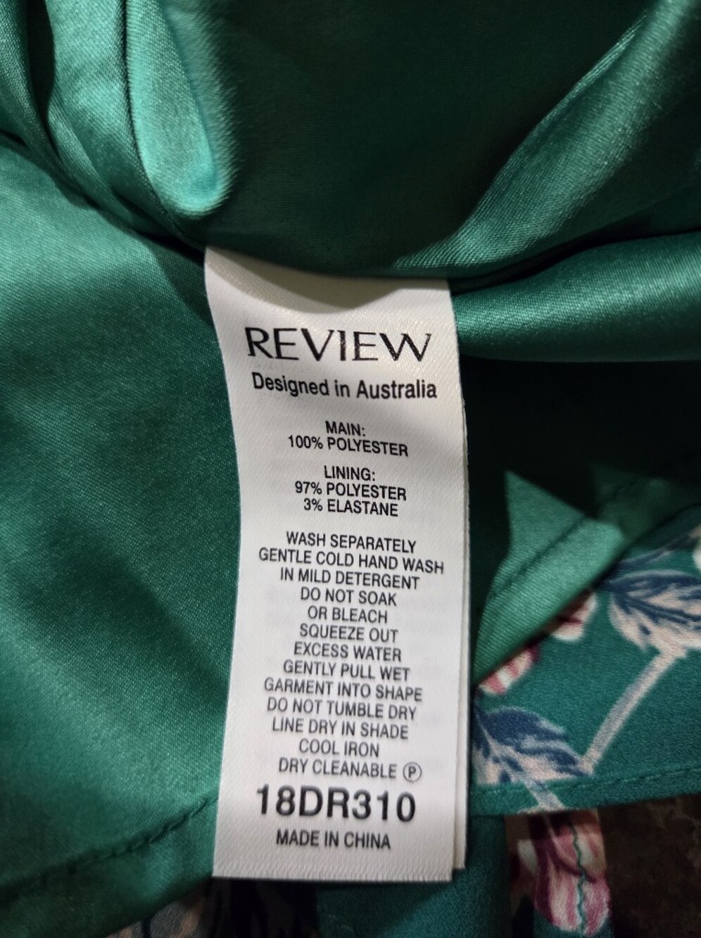 Review Green Floral Tie-Waist Ruffle Dress - Size US12 - Picture 6 of 10